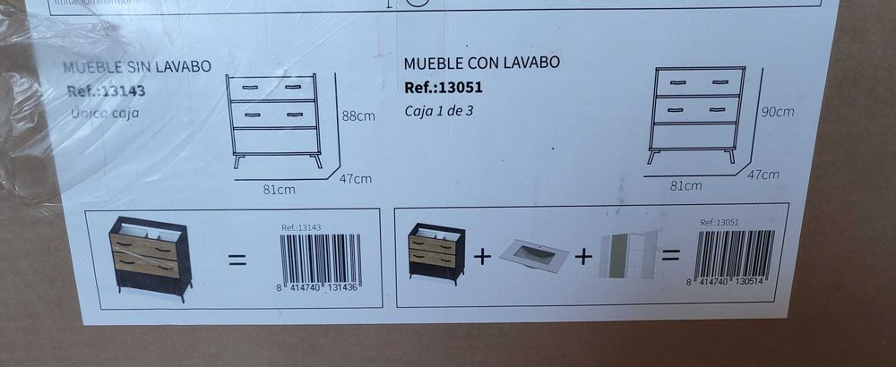 Móvel de Casa de Banho com Lavatório Pitarch Hudson, Novo