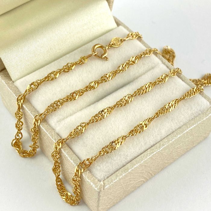 ZŁOTY łańcuszek splot SINGAPUR 2,4mm PRÓBA 585 (14K) długość 50 cm