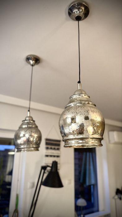 Komplet  lamp made by Indie szczotkowanych silver TKMax