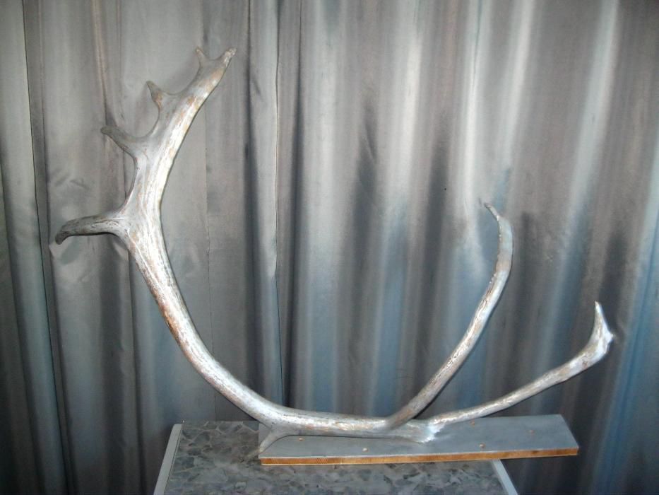 Олений рог дизайнерская обработка рога оленьи декор арт-объект