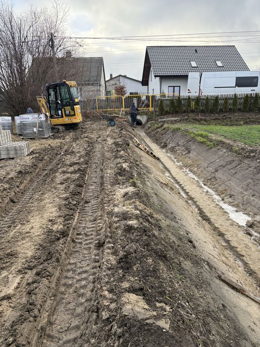Uslugi budowlane minikoparka brukarka odwodnienie.