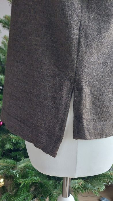 Brązowy sweterek r.S wełna + jedwab + kaszmir