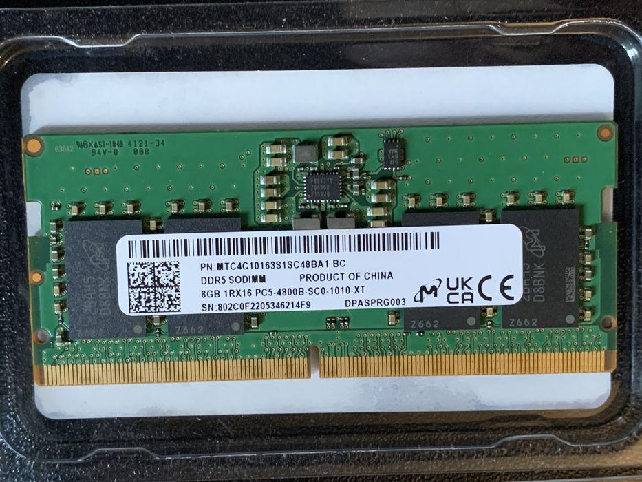 Оперативна памʼять Crucial DDR5 16GB (2x8GB) 4800MHz SODIMM
