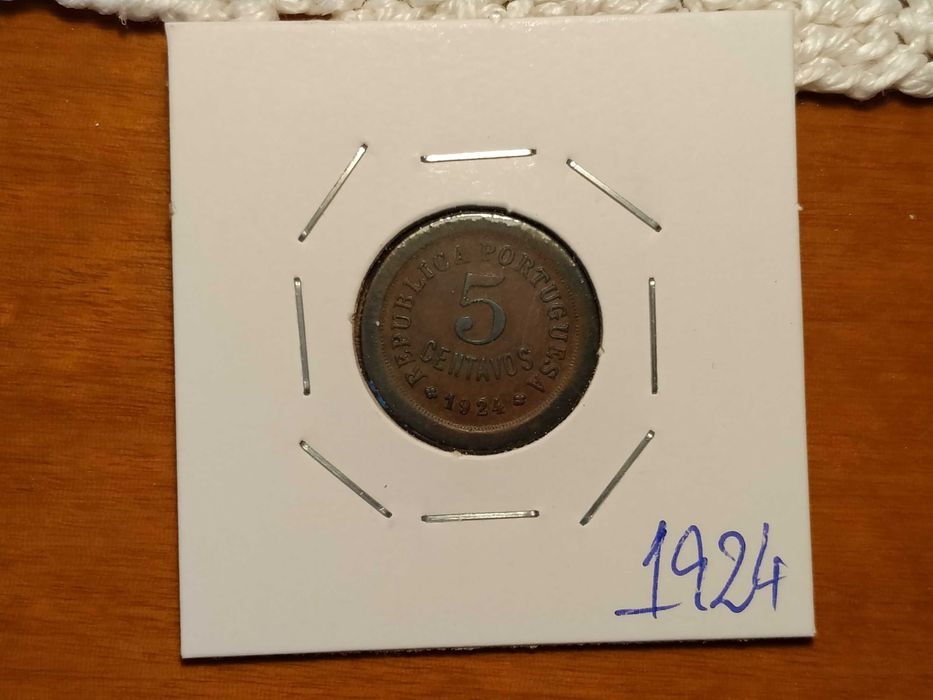 Portugal - moeda de 5 centavos de 1924
