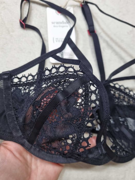 Scandale eco lingerie, biustonosz koronkowy czarny, rozmiar 75E