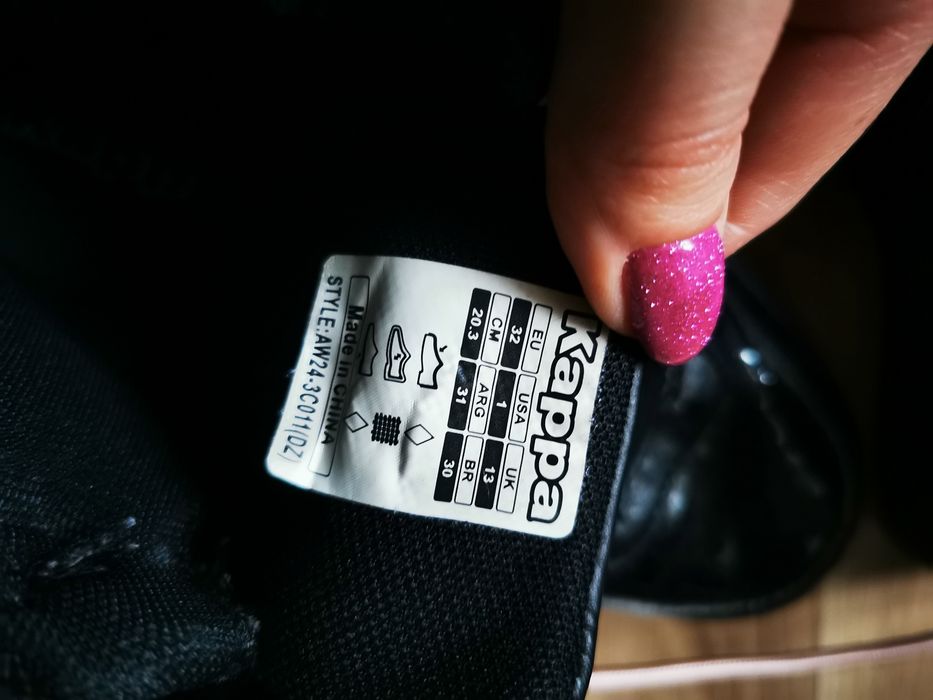Buty 32 kappa czarne brokatowe