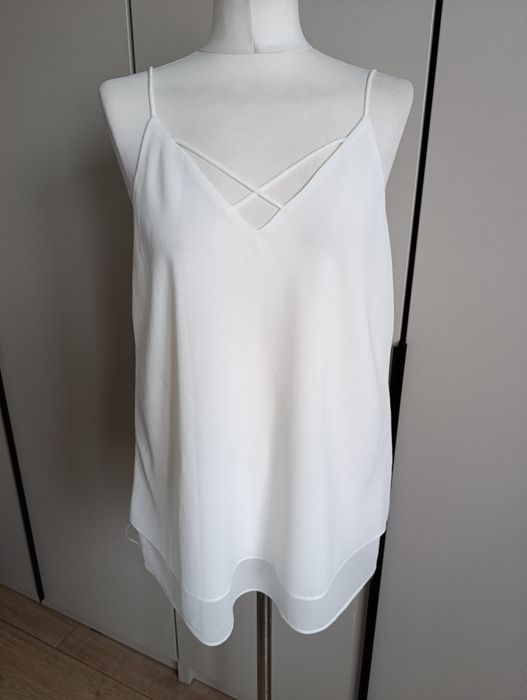 Bluzka damska szyfonową biała na ramiączka