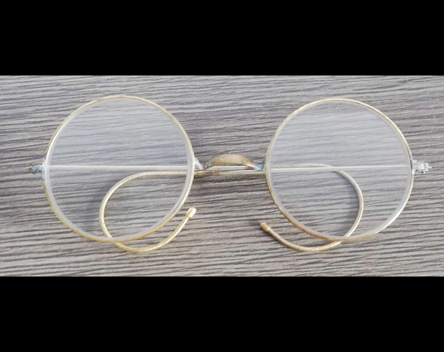 Stuletnie okrągłe okulary chińskie. Walcowane złoto 18K. Windsor.