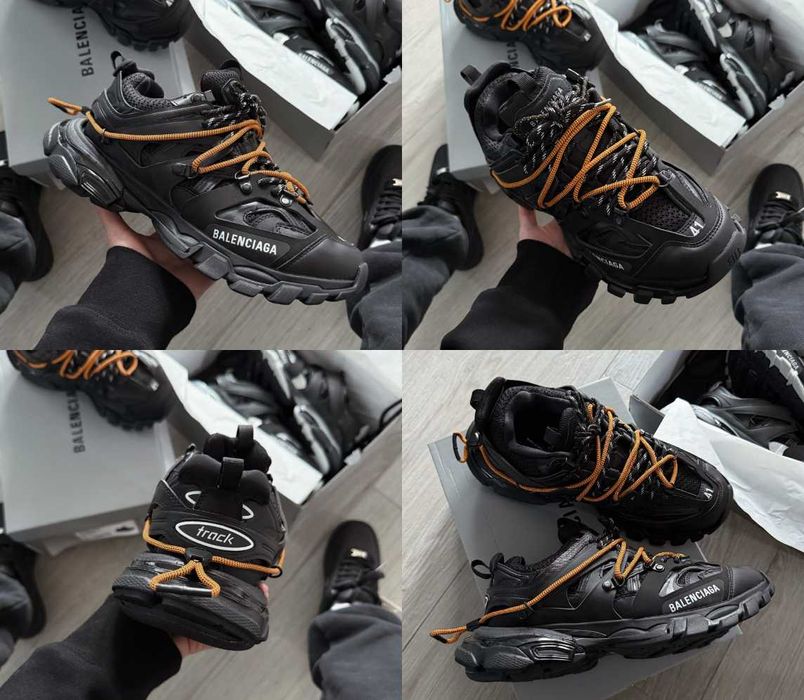 Мужские кроссовки Balenciaga Track Trail Laces Black Orange 41-46 Хит!