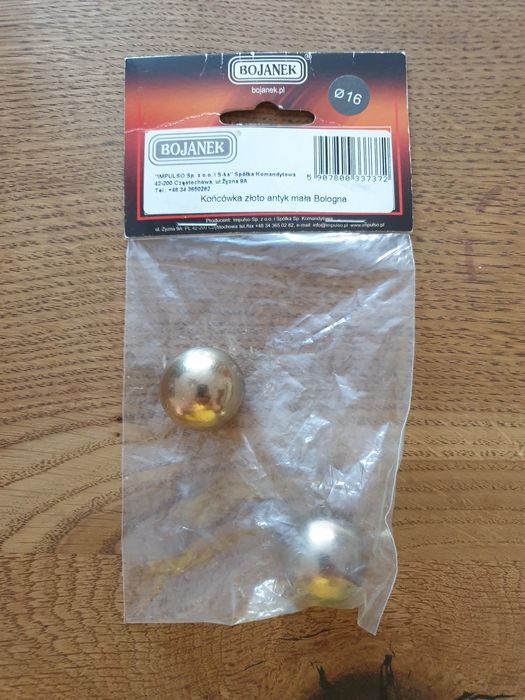 Komplet końcówki do karnisza złoto antyk Bologna