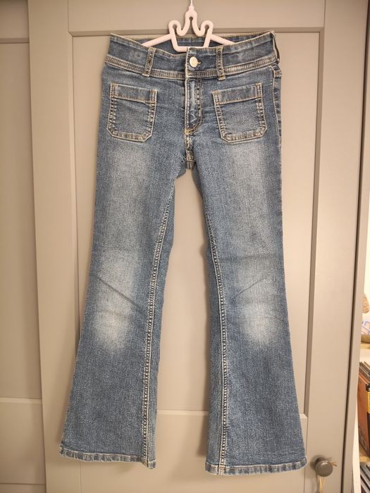 H&M spodnie dżinsy dzwony flared leg, 134