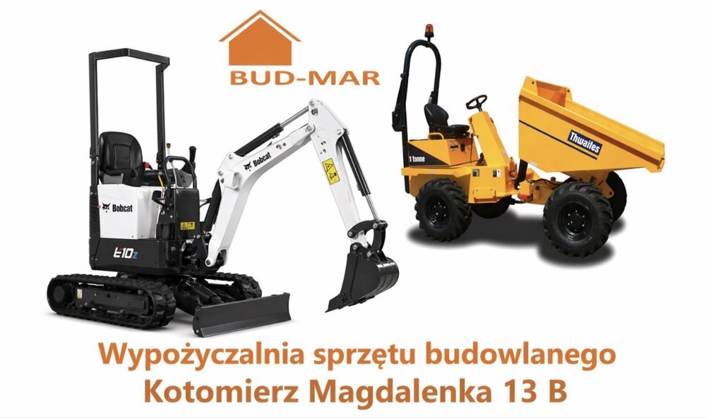 Wynajmę wynajem minikoparka mikrokoparke bobcat koparka wynajem ładowarka