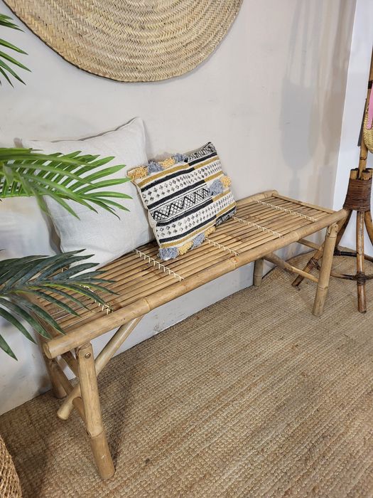 banco, banqueta, mesa, bambu, dobravel,  rustico
