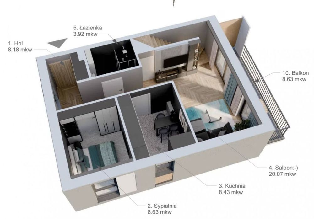 4 pokoje / 96,94m2 / Bronowice