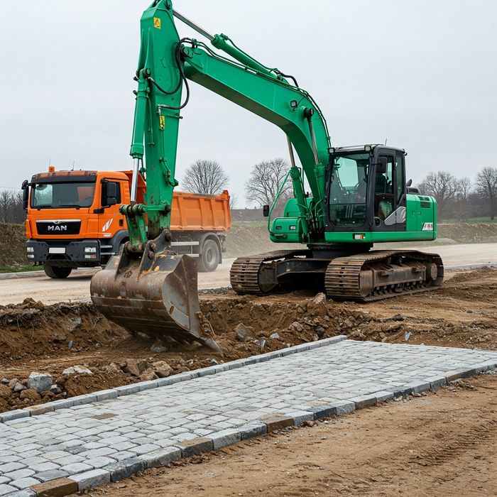 Usługi koparką 20t/5t/mini 3t/1.5t i samochodem ciężarowym 4x4