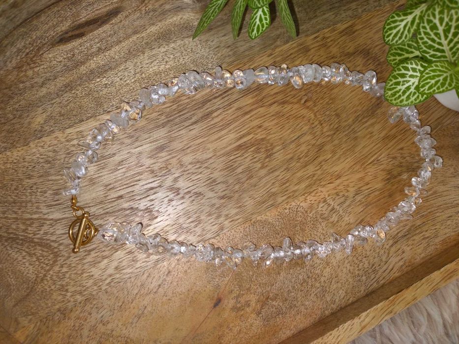 Naszyjnik choker kryształ górski biżuteria toggle