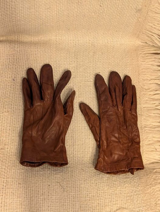 Rękawiczki skórzane brązowe