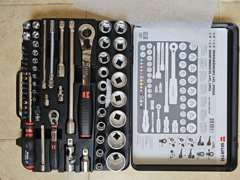 Zestaw nasadek 1/4" + 1/2" Wurth fajny pomysł na prezent