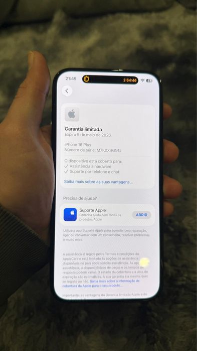 Iphone 16 plus 255Gb c/garantia 15 meses