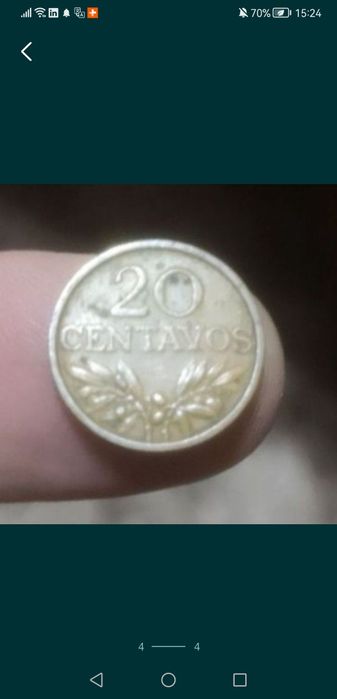 Moedas de tostão e centavos
