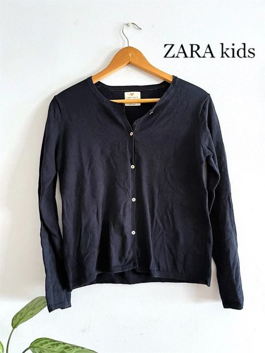 Casaco de Malha Azul Escuro Zara Girl Novo