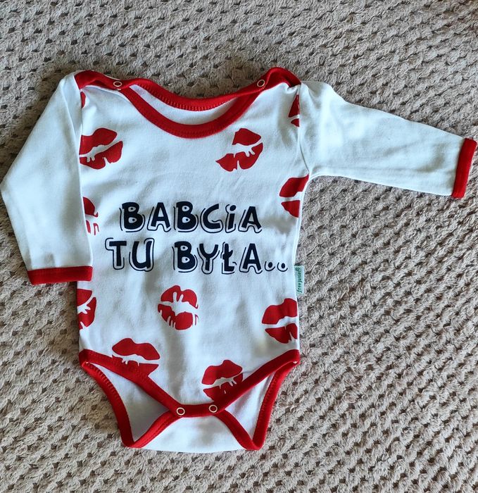 Body na długi rękaw ,,babcia tu była" rozmiar 68