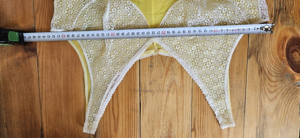 Halka retro prl bielizna 36 - 38 koszulka siateczka żółta sexy