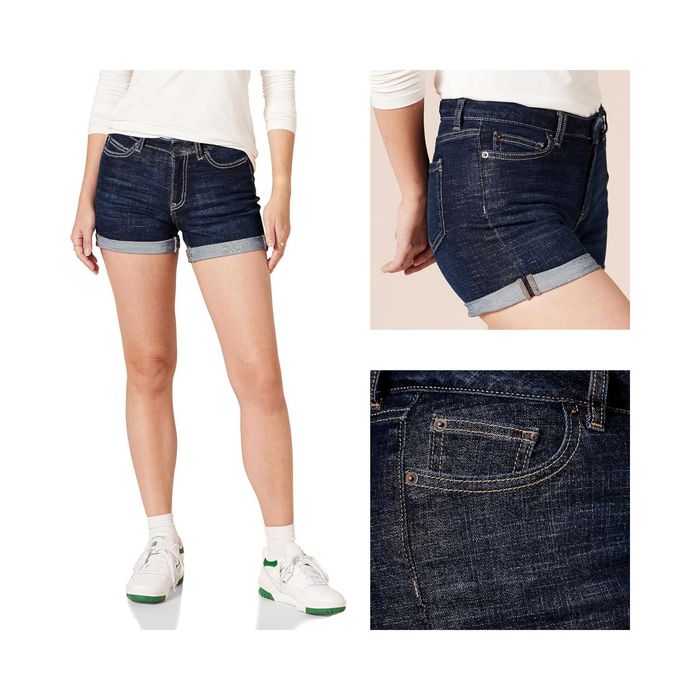Damskie Szorty AMAZON ESSENTIALS Jeans Pięć Kieszeni Ciemny Denim 40