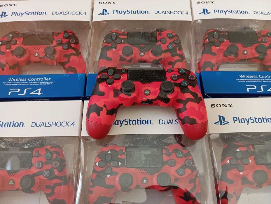 Геймпад для пс4 джойстик для пк с вибрацией красный камуфляж