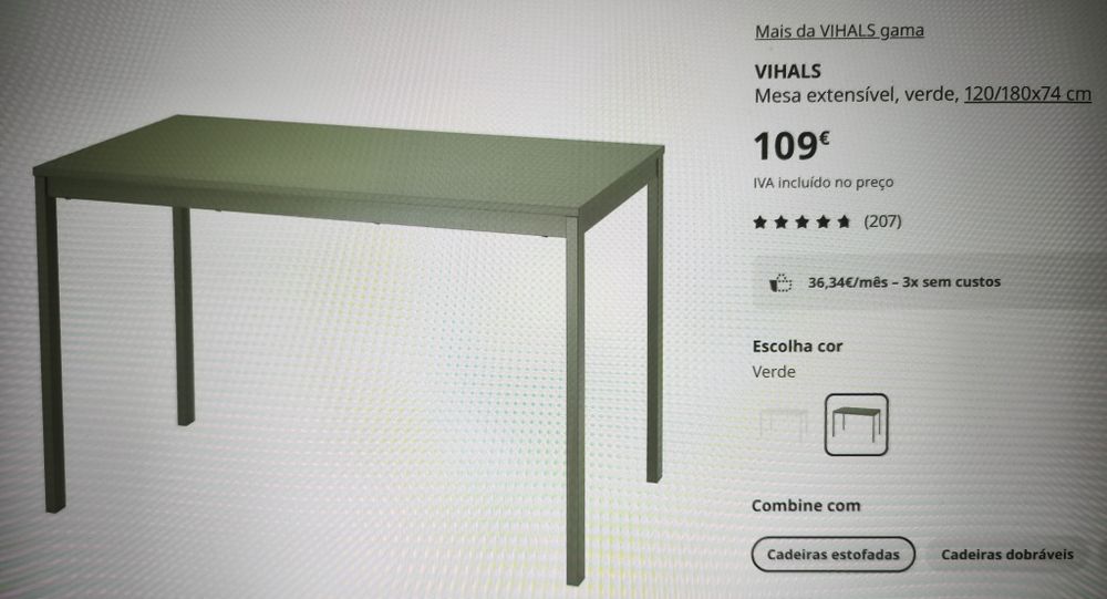 Mesa Extensível 120/180x74