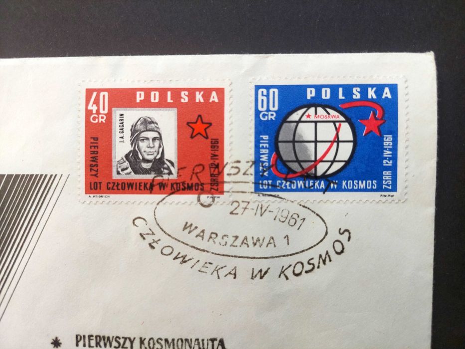 Gagarin koperta okolicznościowa - Całostka z 1961