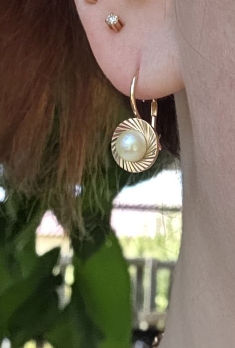 Золотые серьги с жемчугом ссср Золоті сережки з перлинами срср