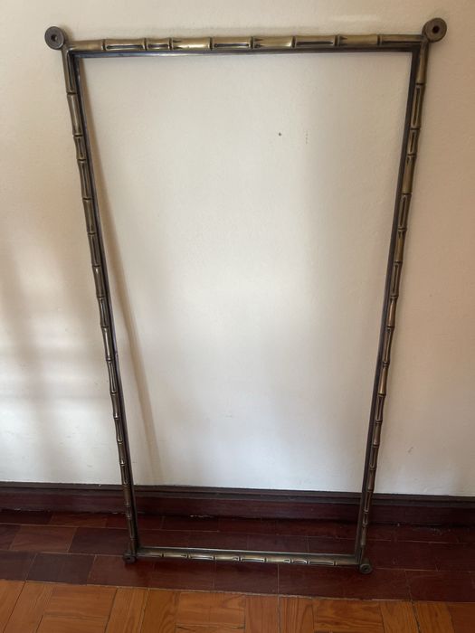 Moldura Antiga em Bronze Maciço "Bambu" para Espelho – 7,5 kg