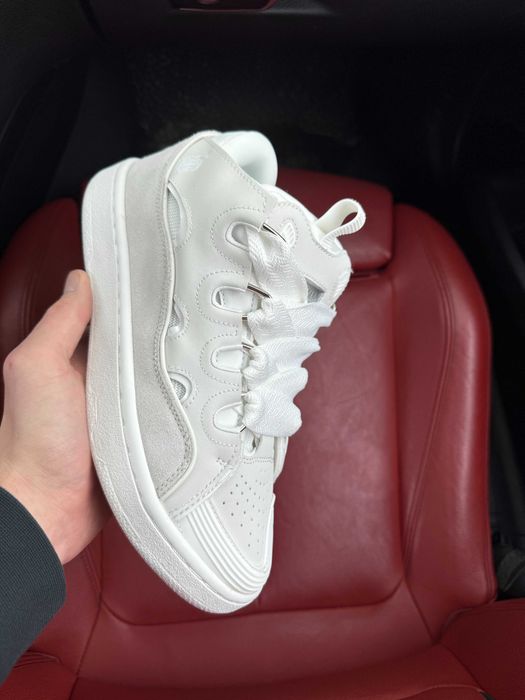 (ОПЛАТА ПІСЛЯ ОГЛЯДУ)Lanvin Curb Sneakers All White Менш Дуті