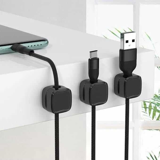 Zestaw 6 uchwytów klipsów samoprzylepnych na kable