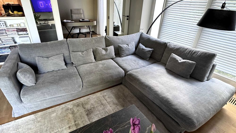 Kanapa narożna SITS Heaven Lux - len/bawełna, pierze kacze, szezlong