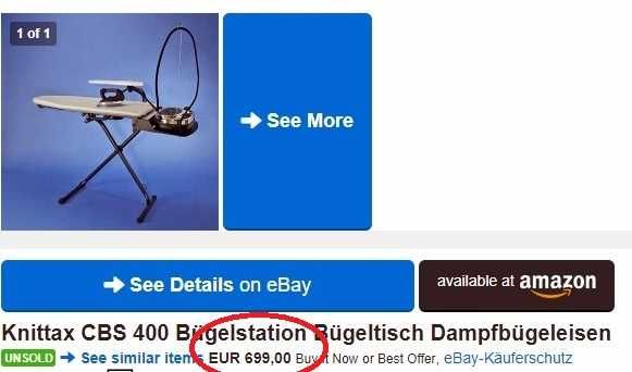 Knittax CBS 400 Промышленный Утюг с Парогенератором Германия