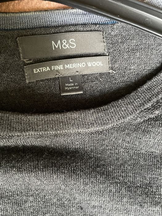 Sweter Marks&Spencer roz L extra merino szary