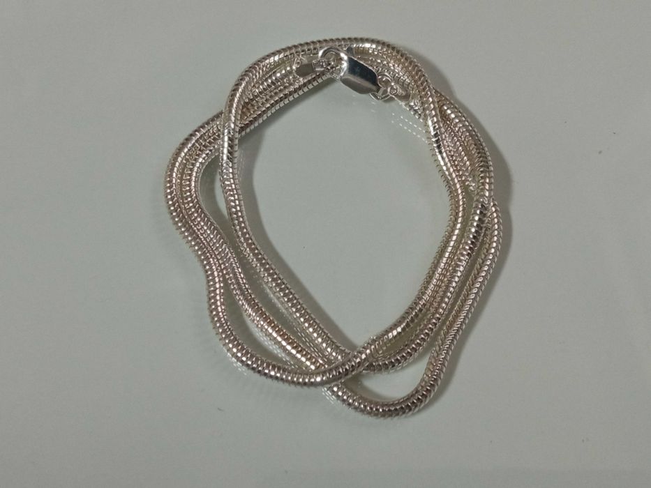 Elegancki naszyjnik łańcuszek 42 cm Splot Linka żmijka Sterling Silver 925