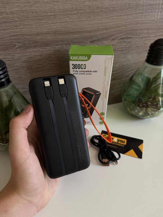 Power bank 30000 m/ah fast KSC-1089 з кабелями / Повер банк 30000 m/ah швидка зарядка