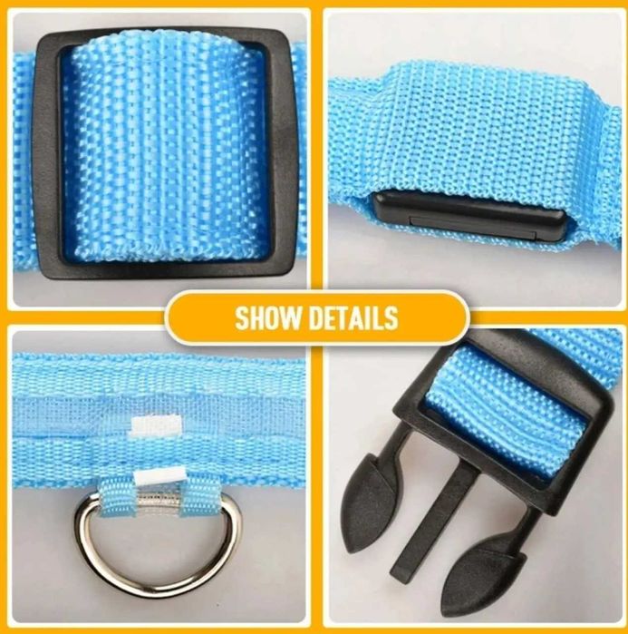 Светящийся LED ошейник, поводок для животных собак и кошек