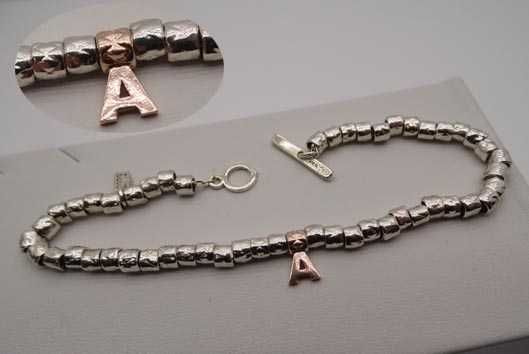 DODO MARIANI Srebrna bransoletka z literką A 19 cm.