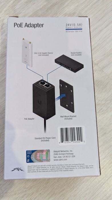 РоЕ адаптер Ubiquiti 24-12W-G