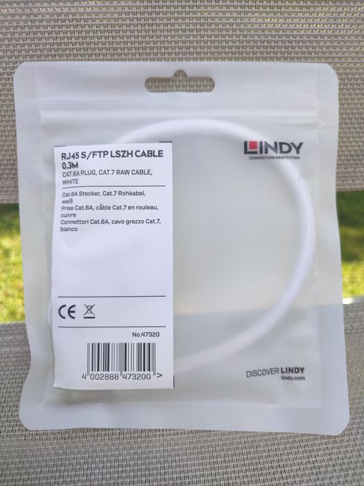 Lindy kabel krosowy biały 0,3 m nowy oryginalnie zapakowany okazja