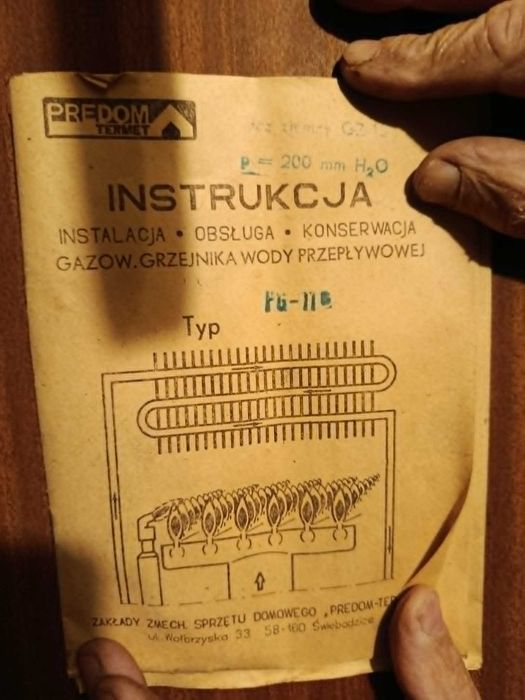 Piecyk Gazowy Predom Termet G9,7-02/35 letni