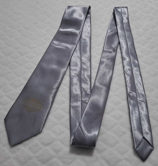 Krawat srebrny Alberto, Powermed, 7,3cm, 150cm (Odzież)