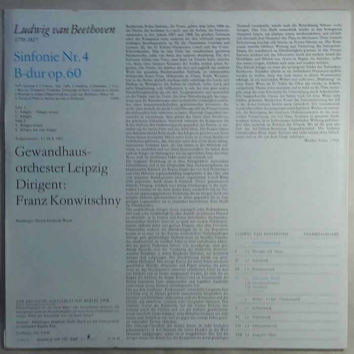 Beethoven symfonia nr 4 B-dur op. 60 winyl