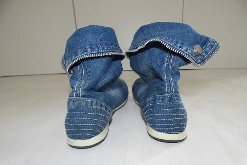 Oryginalne jeansowe trampki nad kostkę;r.36;STAR BLUEMOON