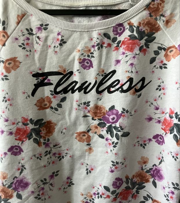 Stylowa, modna, biała bluza w kwiaty M/38, Terranova bawełna/poliester