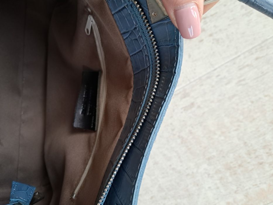 Niebieska torebka skóra naturalna Patrizia Piu